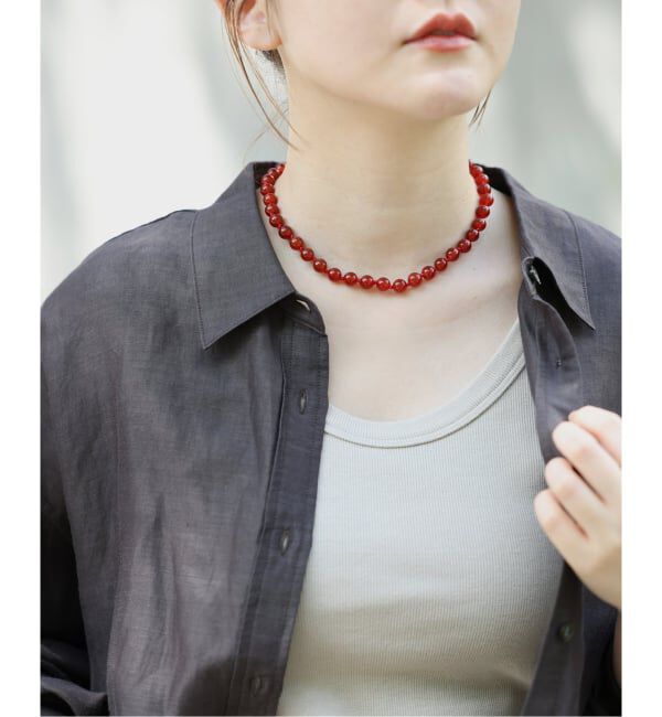 IENA「《追加》EO/イオ ROUND STONE NECKLACE ネックレス BO26SS-56」|ネックレス|