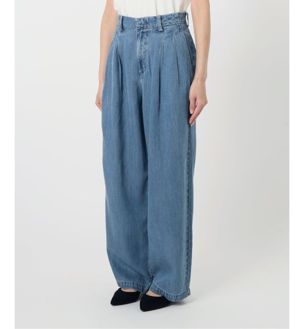 SLOBE IENA「《WEB限定/3サイズ展開/追加5予約》LEDENIM TUCK TROUSERデニム」|デニム|