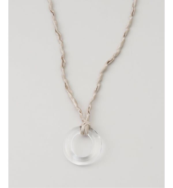 IENA「AZUR/アズール Twisted Satin Silk Glass Necklace S ネックレス」|ネックレス|カーキ