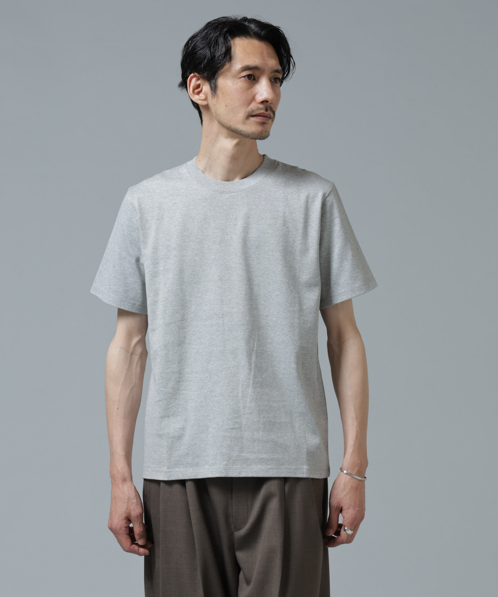 NANO universe「Anti Soaked(R) 汗染み防止 ミドルウェイト 7.1oz レギュラーシルエットTシャツ」|Tシャツ・カットソー|トップグレー4