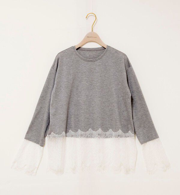 NOLLEY'S sophi「ウォッシャブルレース切替ロンT」|Tシャツ・カットソー|