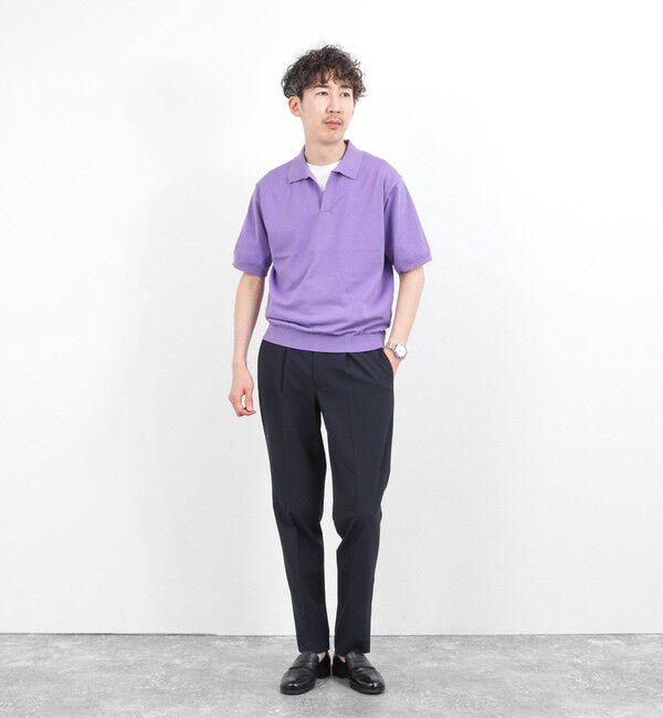 NOLLEY'S goodman「強撚シルクコットン 成型スキッパーニットポロ 26SS / ウォッシャブル」|ポロシャツ|