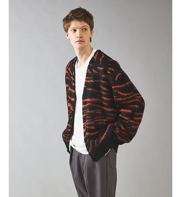 ABAHOUSE「【PENNEYS/ぺニーズ】TIGER PATTERN SHAGGY CARDI」|カーディガン|オレンジ系その他1
