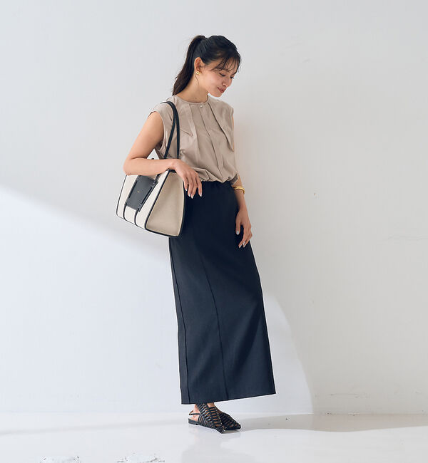 Rouge vif「タック入りノースリーブカットソーブラウス」|シャツ・ブラウス|