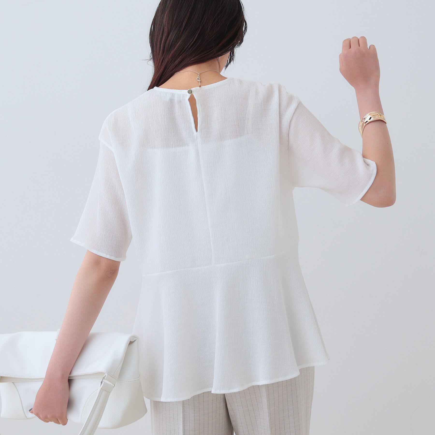 INDIVI「【洗える】ペプラムトップス」|Tシャツ・カットソー|