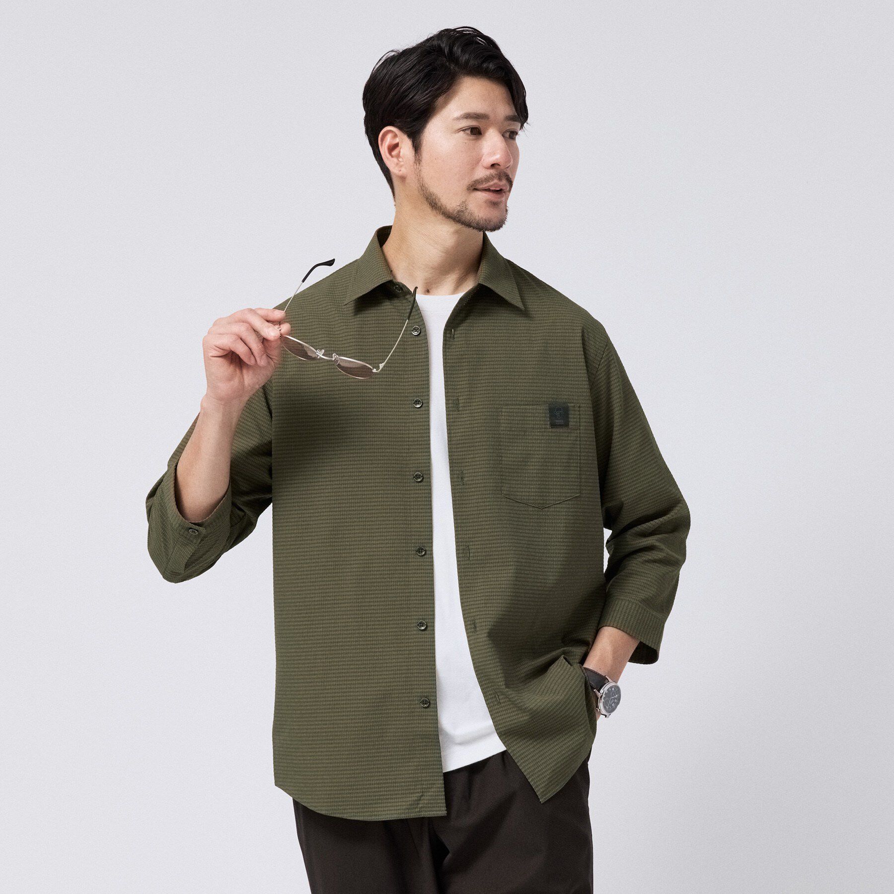 TAKEO KIKUCHI「JFP DotAir（R）サッカー7分袖シャツ」|シャツ・ブラウス|