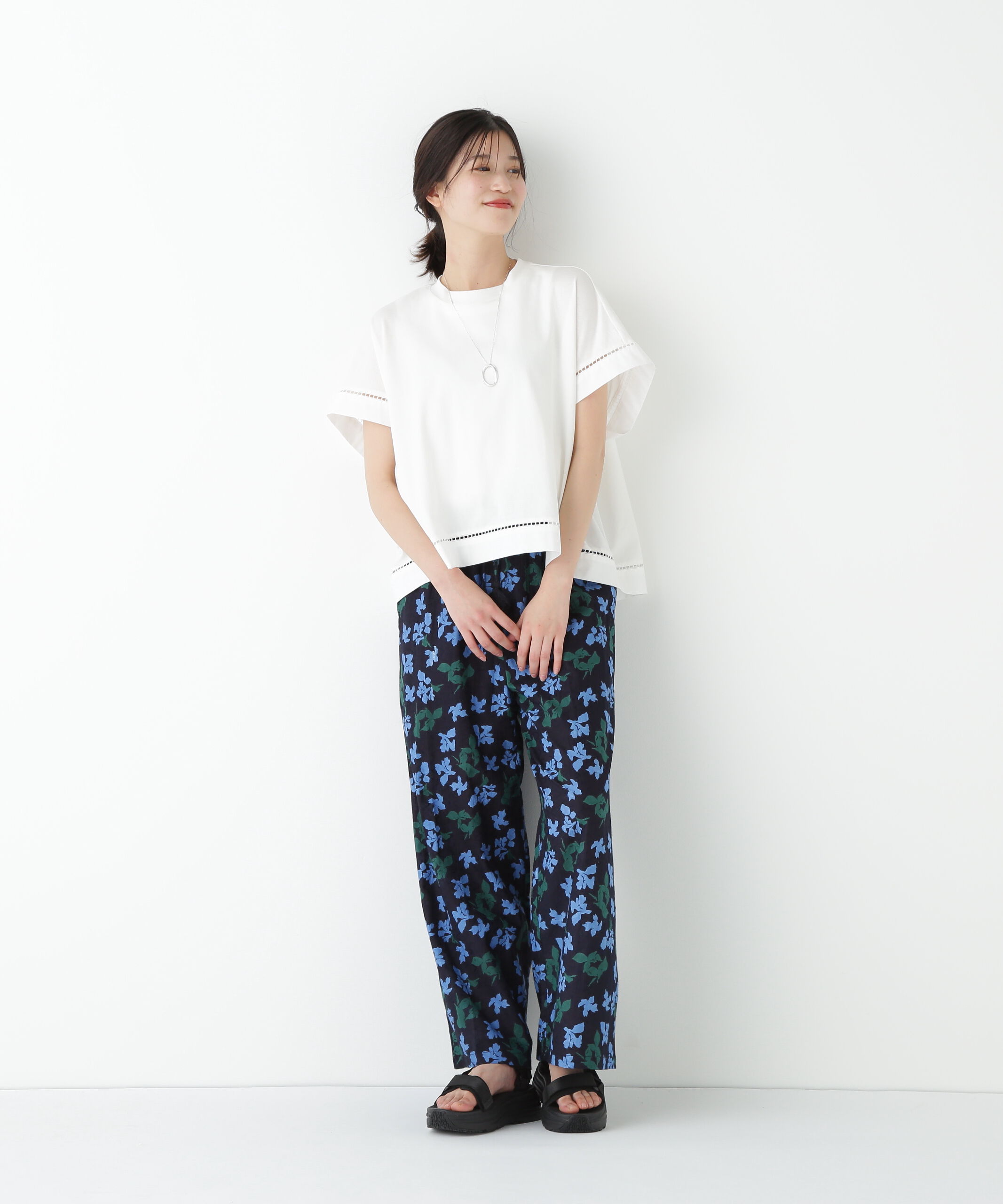  「◆布帛ドッキング半袖プルオーバー」|Tシャツ・カットソー|