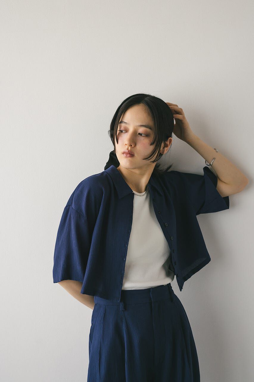 STYLEMIXER「バックオープンワッシャーシャツ」|シャツ・ブラウス|NVY
