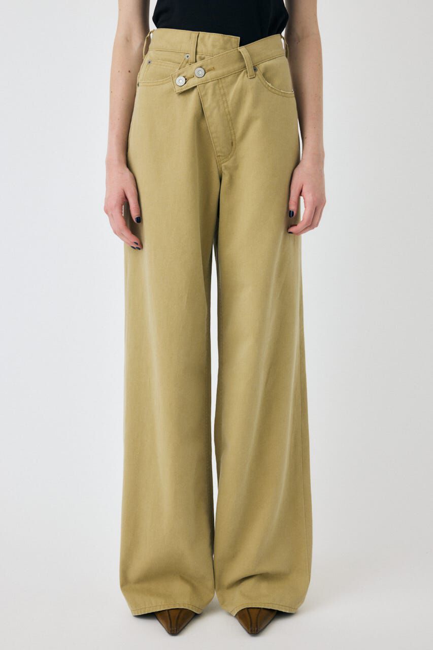 MOUSSY「CROSS CHINO WIDE STRAIGHT」|デニム|BEG