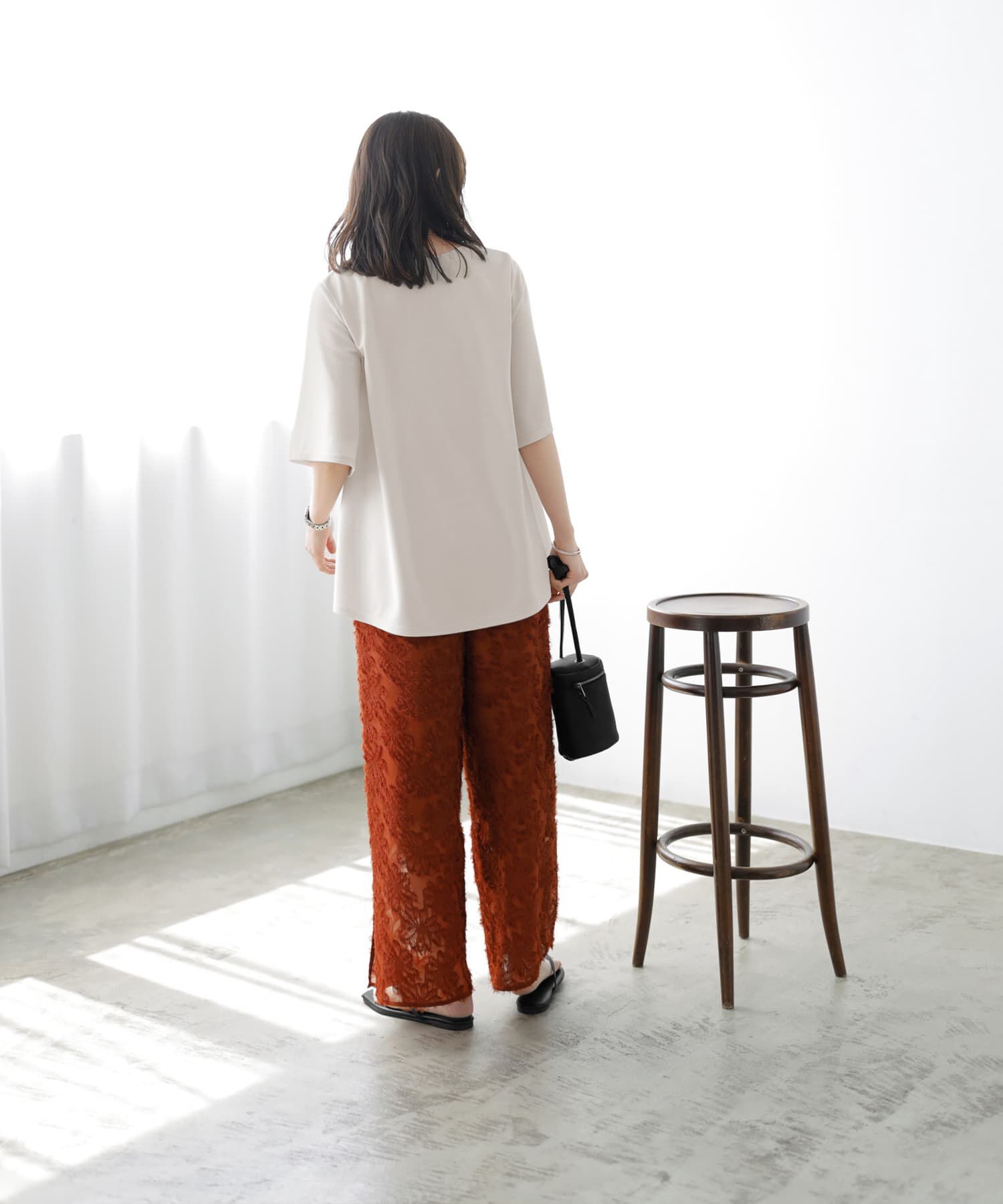 STYLE DELI「【Made in JAPAN】カットジョーゼット５分袖フレアブラウス」|シャツ・ブラウス|