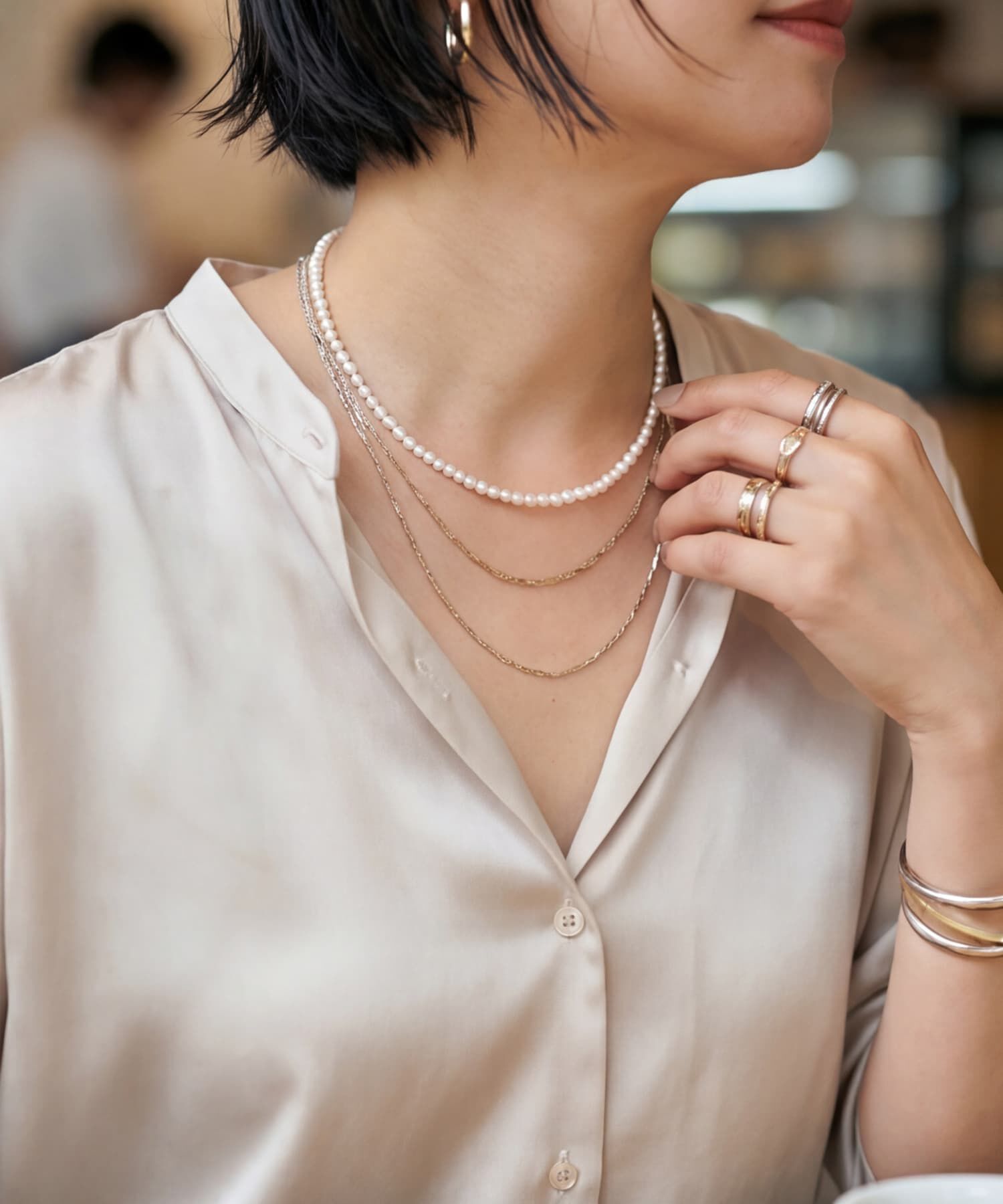 STYLE DELI「【DELI by】淡水パールショートネックレス【925シルバー】」|ネックレス|