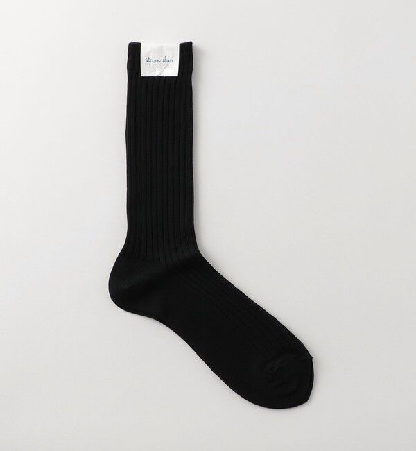 STEVEN ALAN「＜Steven Alan＞ ミドル ホーズ ドレス リブ ソックス」|ソックス|BLACK