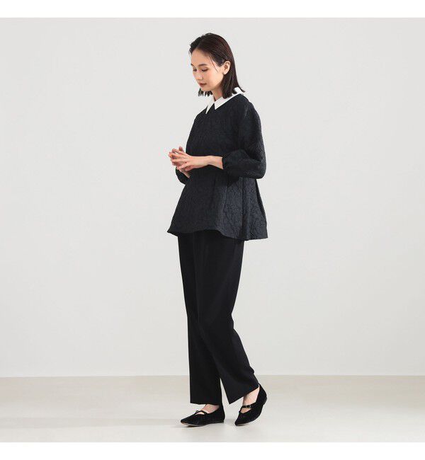 Demi-Luxe BEAMS 「フクレ織り アタッチドカラー ブラウス＊」|シャツ・ブラウス|