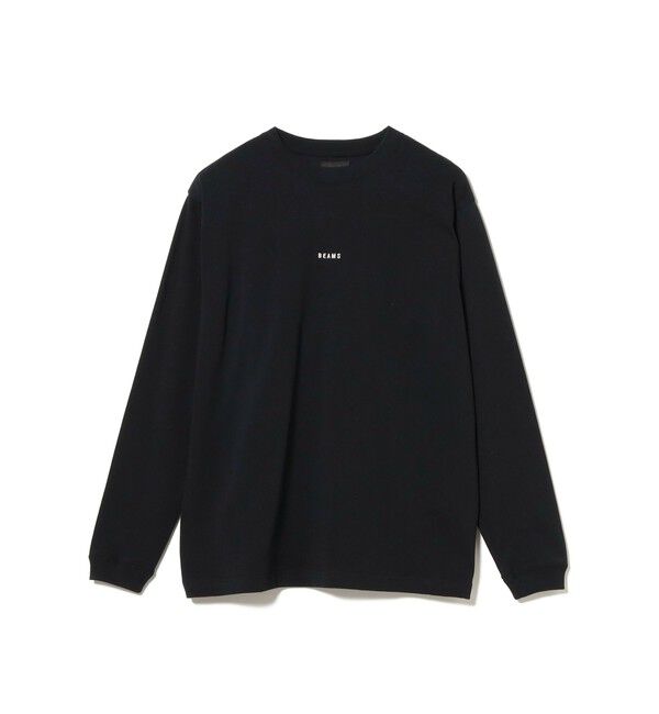 BEAMS「ベーシックフィット ミニロゴ クルーネック Tシャツ」|Tシャツ・カットソー|BLACK