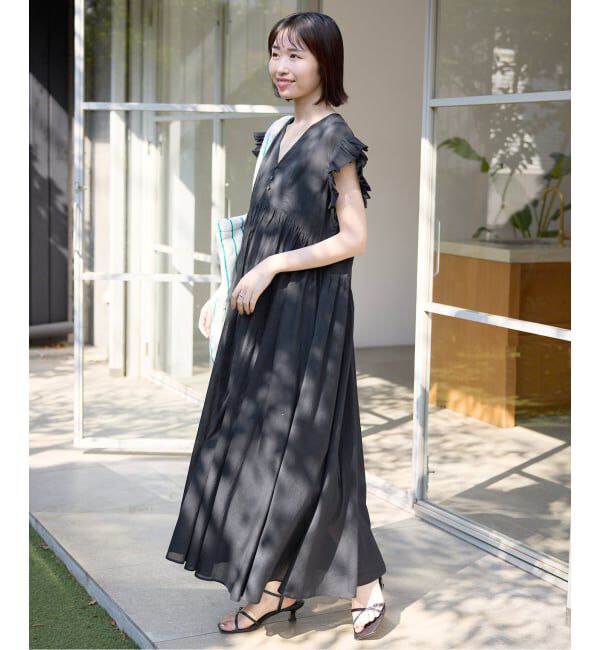 SLOBE IENA「《追加》コットンボイルフリルワンピース」|ワンピース|