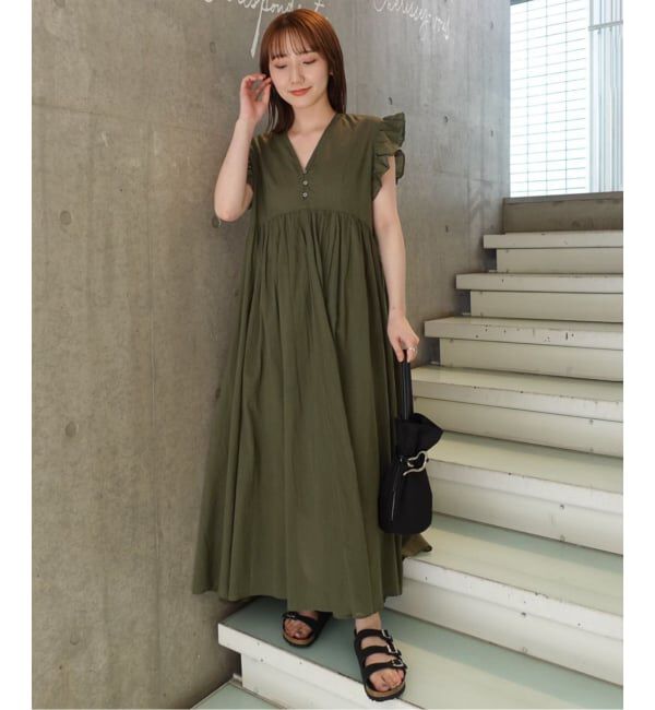 SLOBE IENA「《追加》コットンボイルフリルワンピース」|ワンピース|