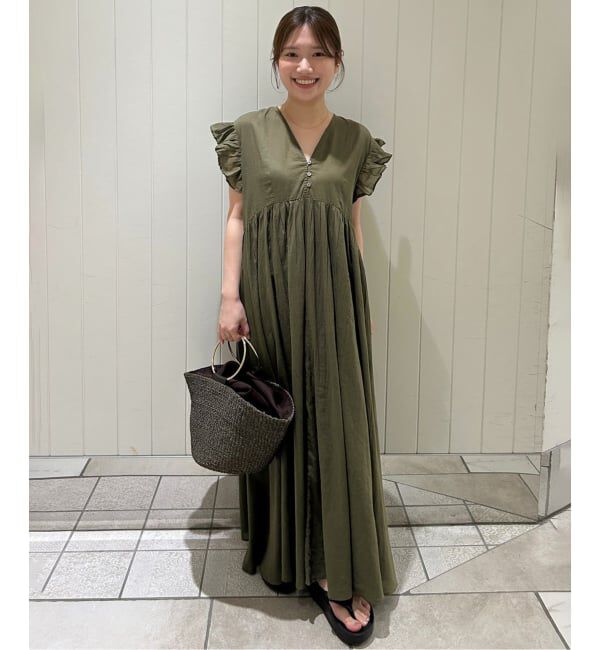 SLOBE IENA「《追加》コットンボイルフリルワンピース」|ワンピース|