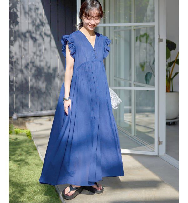 SLOBE IENA「《追加》コットンボイルフリルワンピース」|ワンピース|