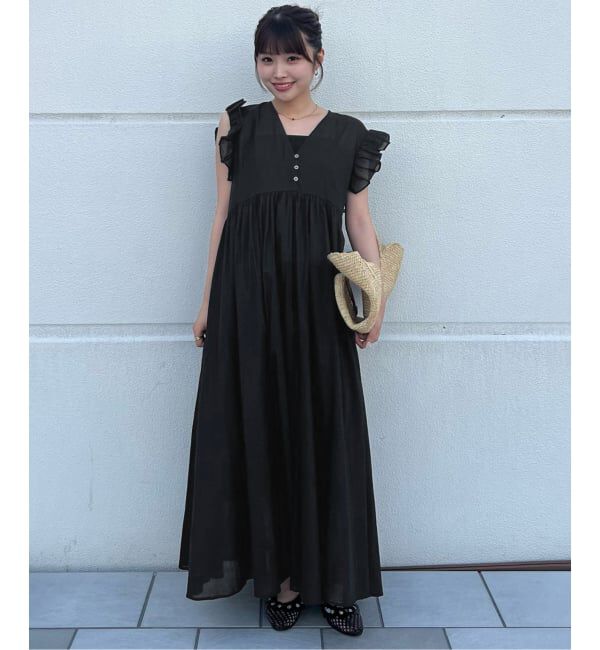SLOBE IENA「《追加》コットンボイルフリルワンピース」|ワンピース|