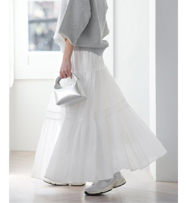 JOURNAL STANDARD relume「《WEB限定追加予約3》コットンボイルクリンクルティアードスカート」|スカート|ホワイト