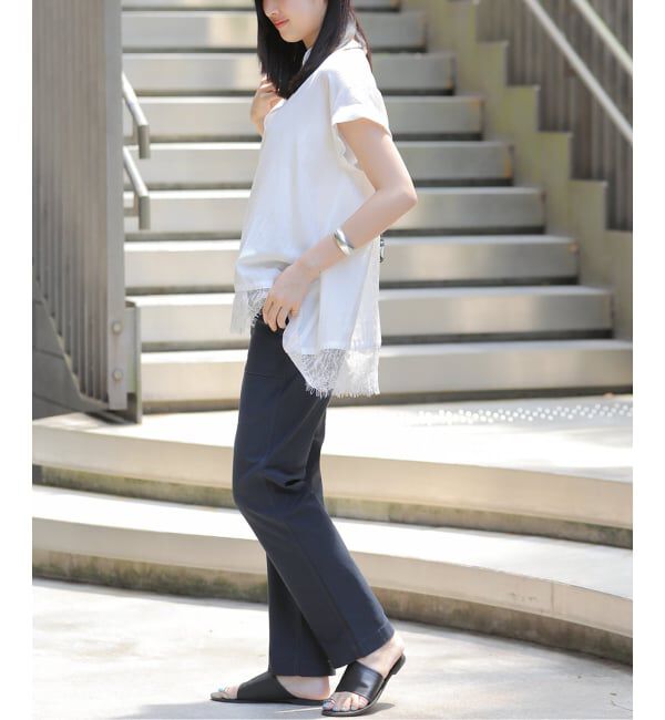 JOURNAL STANDARD relume「《WEB限定》バンドカラーレース付きブラウス」|シャツ・ブラウス|