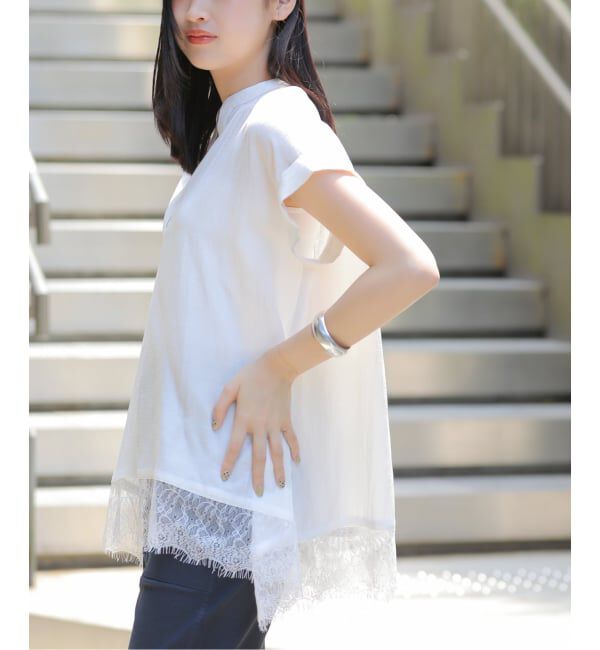 JOURNAL STANDARD relume「《WEB限定》バンドカラーレース付きブラウス」|シャツ・ブラウス|
