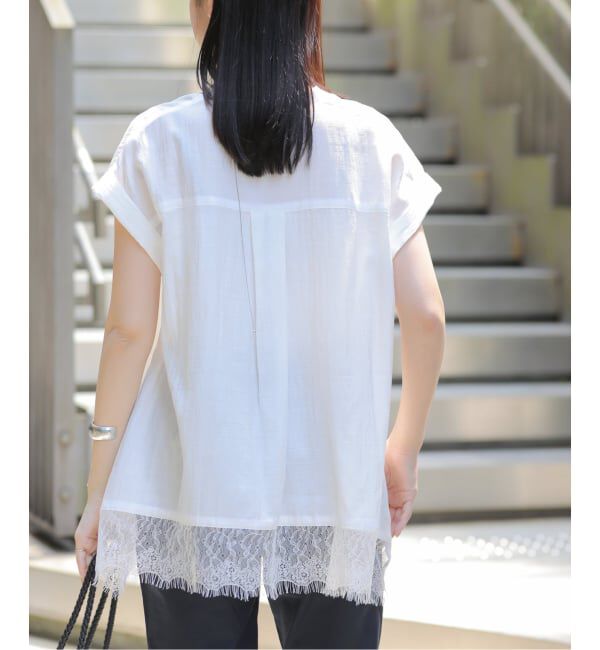 JOURNAL STANDARD relume「《WEB限定》バンドカラーレース付きブラウス」|シャツ・ブラウス|