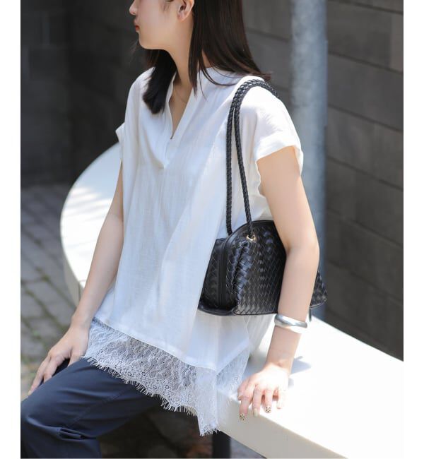 JOURNAL STANDARD relume「《WEB限定》バンドカラーレース付きブラウス」|シャツ・ブラウス|