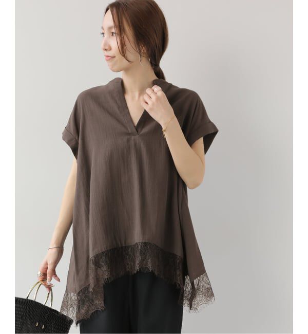 JOURNAL STANDARD relume「《WEB限定》バンドカラーレース付きブラウス」|シャツ・ブラウス|
