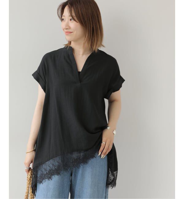 JOURNAL STANDARD relume「《WEB限定》バンドカラーレース付きブラウス」|シャツ・ブラウス|