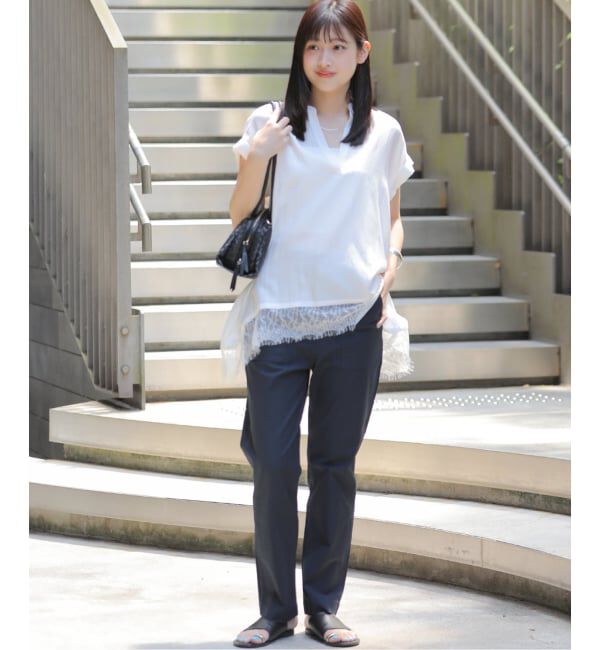 JOURNAL STANDARD relume「《WEB限定》バンドカラーレース付きブラウス」|シャツ・ブラウス|