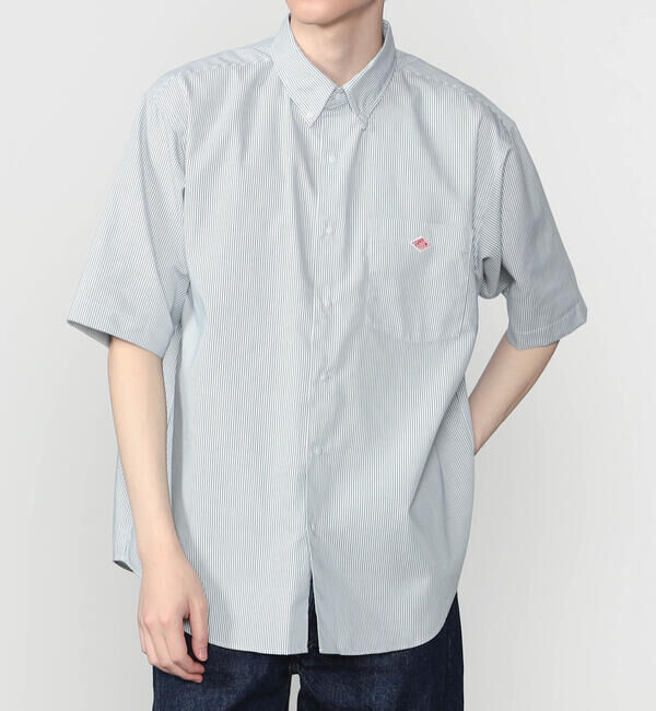 DANTON「DANTON | ポリオックスフォード ボタンダウン半袖シャツ MEN」|シャツ・ブラウス|GREEN系1