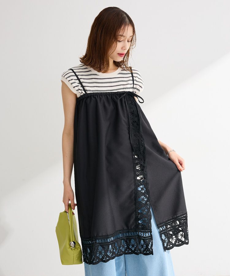 Green Parks「2wayレースキャミワンピース」|ワンピース|Black