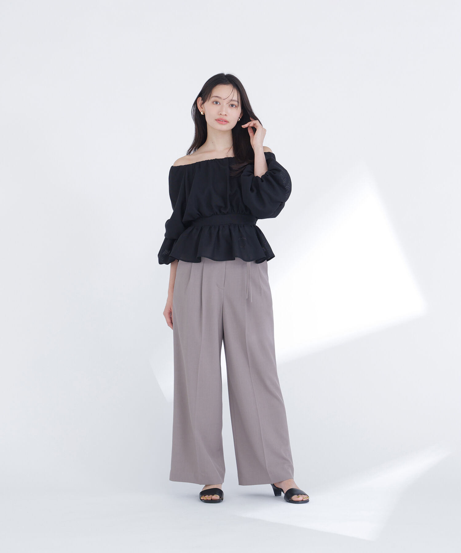  「ダブルベルトワイドパンツ」|その他|