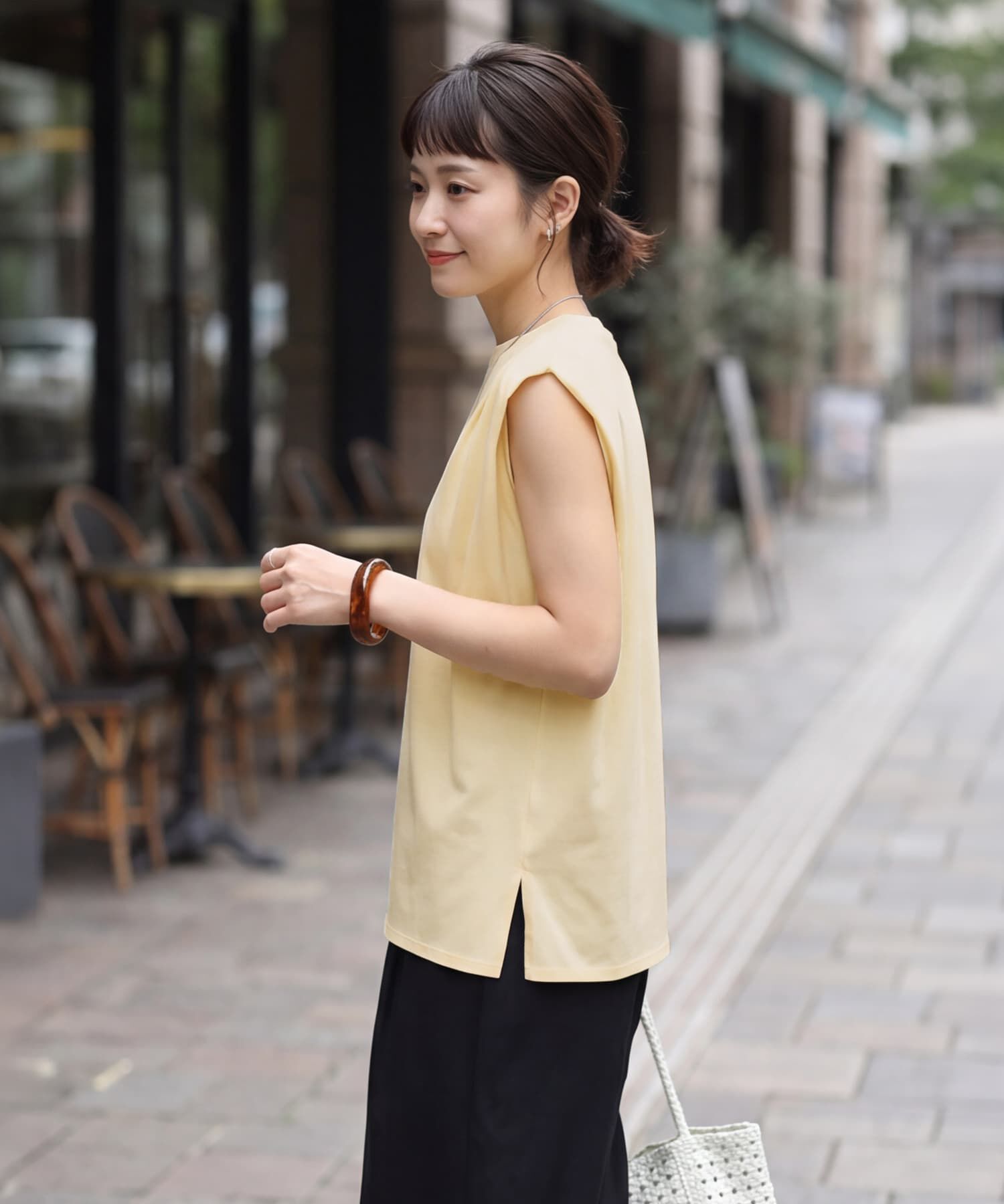 STYLE DELI「接触冷感Wタックカットソートップス」|Tシャツ・カットソー|