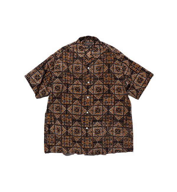 BEAMS PLUS「Open Collar Block Print ④」|シャツ・ブラウス|