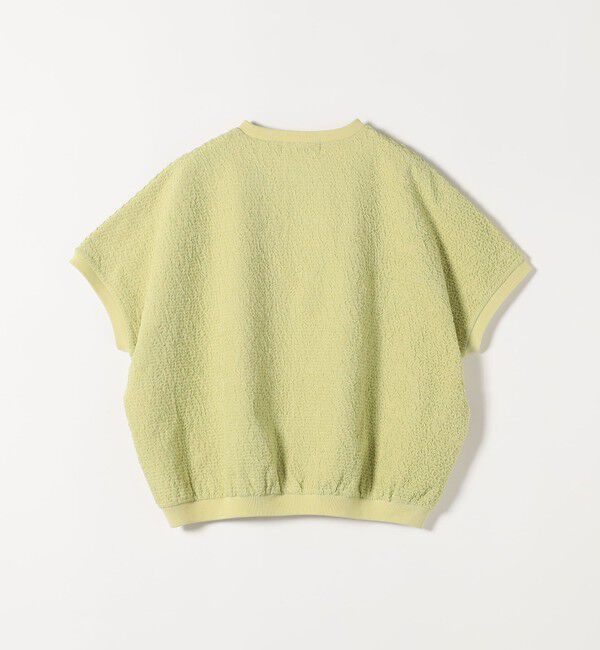 quaranciel「《予約》quaranciel:〈洗濯機可能〉カットジャカード ルーズ フレンチスリーブ プルオーバー」|Tシャツ・カットソー|