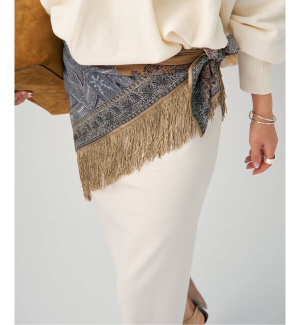 VERMEIL par iena「PIERRE LOUIS MASCIA ピエール ルイマーシャ Triangular Shawl 517567/101」|バンダナ・スカーフ|ブラウン