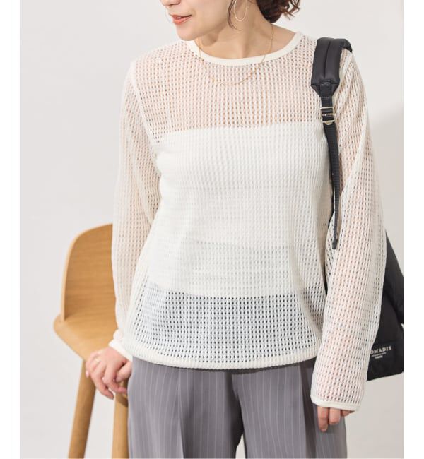 JOURNAL STANDARD「メッシュ クルーネック プルオーバー」|その他|ホワイト B