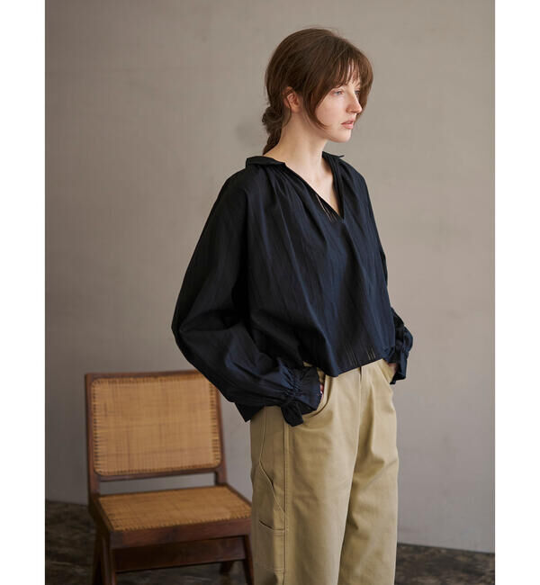  「INDIA INDUSTRY | コットン 長袖スキッパーシャツ WOMEN」|シャツ・ブラウス|