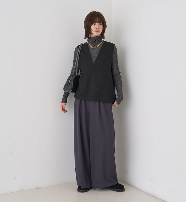 Rouge vif「【人気追加】ストレッチダンボールタックワイドパンツ」|その他|