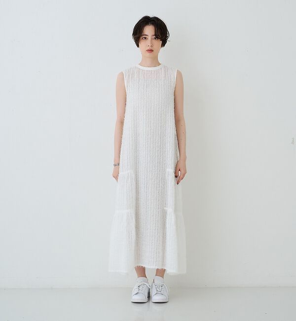 Rouge vif「【人気追加】フェザーノースリーブワンピース【予約】」|ワンピース|
