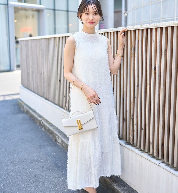 Rouge vif「【人気追加】フェザーノースリーブワンピース【予約】」|ワンピース|