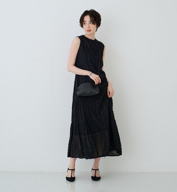 Rouge vif「【人気追加】フェザーノースリーブワンピース【予約】」|ワンピース|