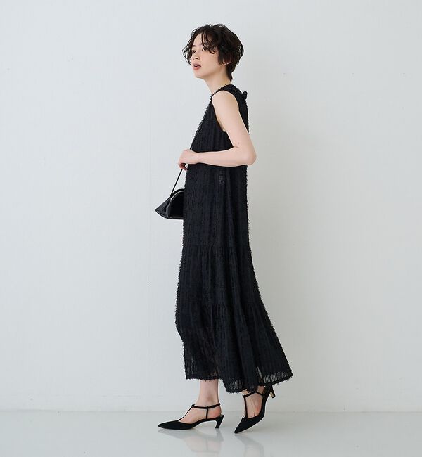Rouge vif「【人気追加】フェザーノースリーブワンピース【予約】」|ワンピース|