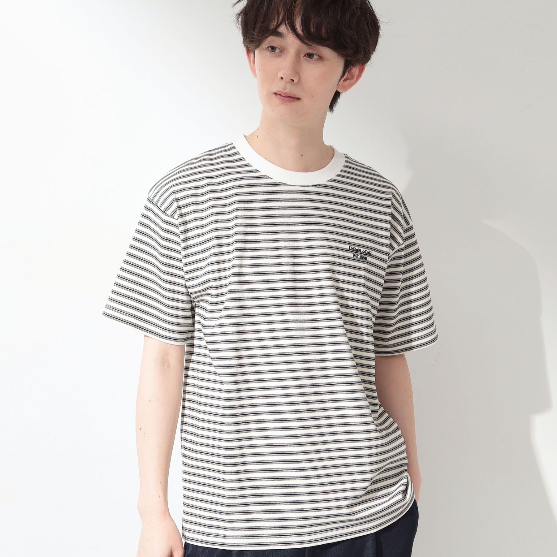 THE SHOP TK「COOLボーダー 半袖Tシャツ 接触冷感／洗濯機OK」|Tシャツ・カットソー|オフホワイト(303