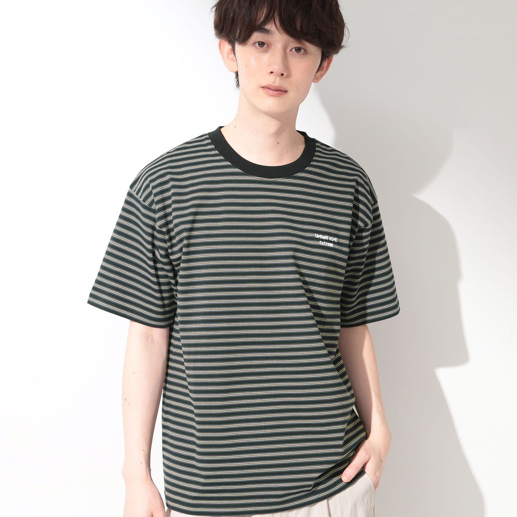 THE SHOP TK「COOLボーダー 半袖Tシャツ 接触冷感／洗濯機OK」|Tシャツ・カットソー|ブラック(319)