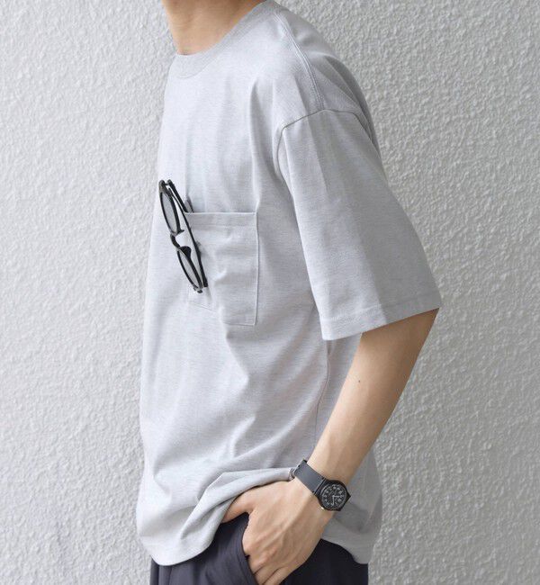 SHIPS any「SHIPS any:〈接触冷感/吸水速乾/UVカット/遮熱〉Raylock ダブルフェイス ポケット Tシャツ」|Tシャツ・カットソー|
