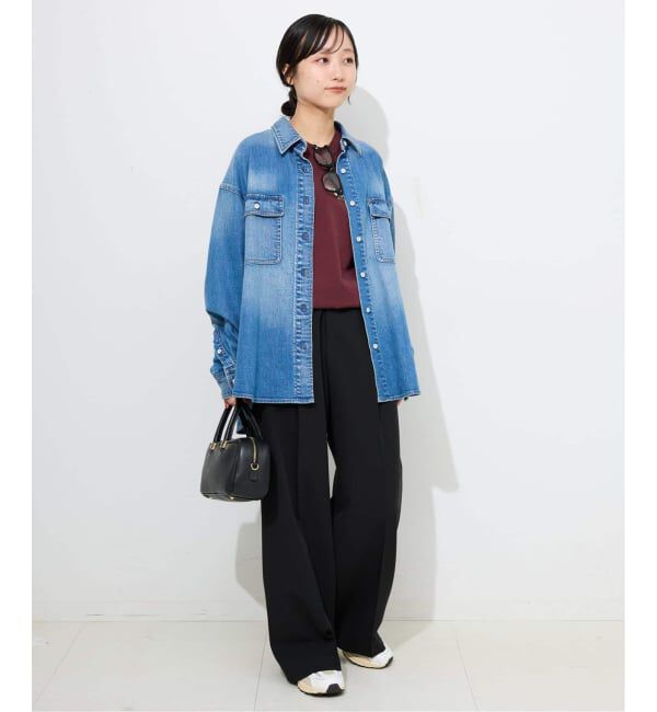 SLOBE IENA「《WEB限定/4サイズ展開/追加予約》TRワイドトラウザー」|スラックス|