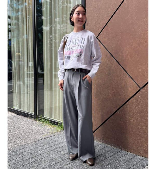 SLOBE IENA「《WEB限定/4サイズ展開/追加予約》TRワイドトラウザー」|スラックス|